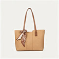 BANCO Black Women's Tote Bag with Scarf Accent - Large Capacity Shoulder Handbag