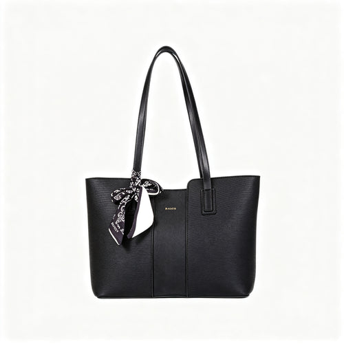 Women's Tote Handbag with Scarf Accessory - Large Capacity Everyday Shoulder Bag, Premium Synthetic Leather, Classic Design for Modern Women, Multi-Color Options